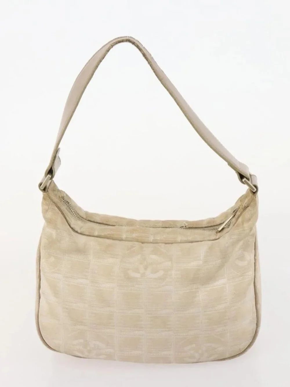 CHANEL New Travel line Tote Bag Nylon 3 Set Black Beige CC Auth BA12659